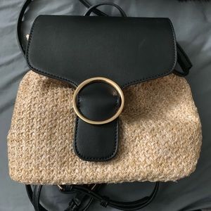 Oahu Vegan Leather/Straw Backpack